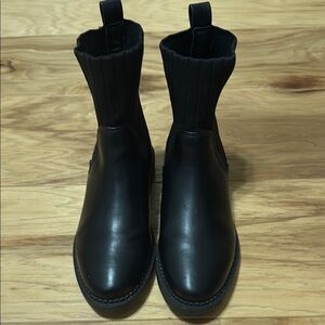 Black Leather women Boots